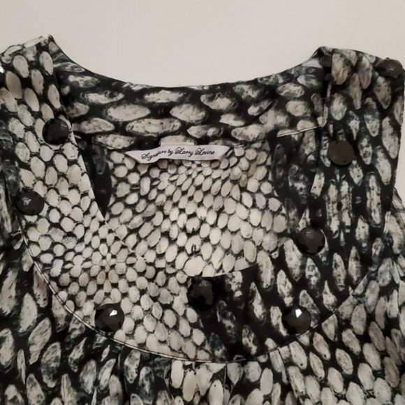 Black snakeskin print sleeveless size xlarge - Picture 3 of 4